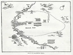 Leicestershire: Plan of Bosworth Field, Battle of Bosworth, 1485