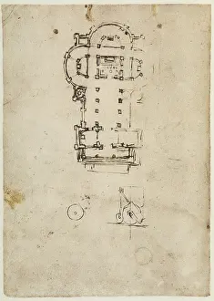 2173: Plan for a cathedral, drawing