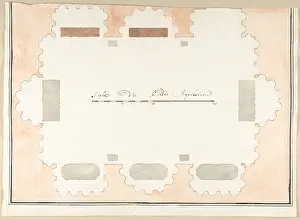 1710s: Plan of a Columbarium, 1710?27, Pen and brown