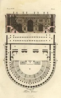 Stadio: Plan and elevation of an ancient Greek theater
