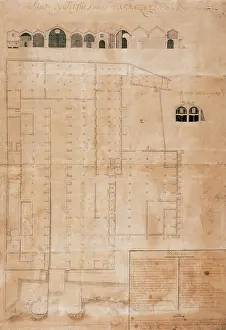 Elevation: Plan and elevation of the building of the shipyards of Barce