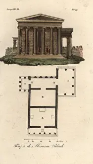 Colonne: Plan and elevation of the Erechtheion, Athens