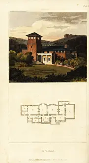 Repository: Plan and elevation of a Regency artist's villa