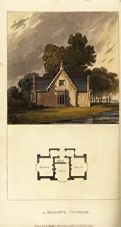 Drawbridge: Plan and elevation of a Regency Era bailiff's cottage