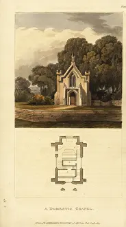 Repository: Plan and elevation of a Regency Era, Gothic style