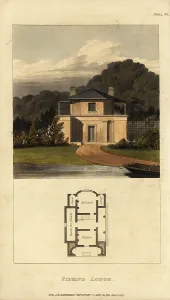 Montholon: Plan and elevation of a Regency fishing lodge