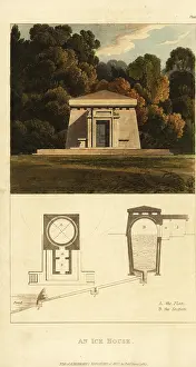 Floorplan: Plan and elevation of a Regency neoclassical ice house