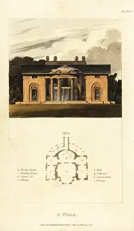 Scullery: Plan and elevation of a Regency neoclassical villa