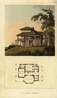 Superstructure: Plan and elevation of a Regency ornate cottage
