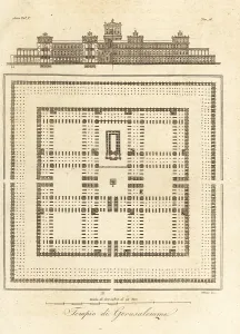 Aqsa: Plan and elevation of the Second Temple in Jerusalem