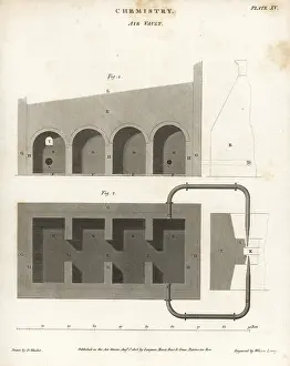 Mushet: Plan, elevation and section of an air vault