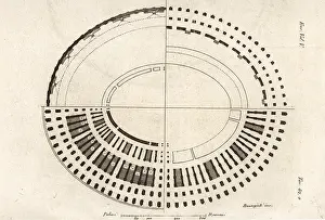 Tarquinia: Plan of the interior of the Coliseum, Rome