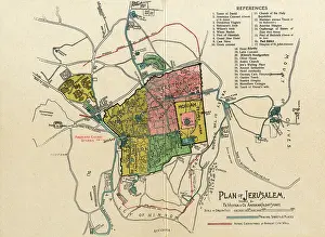 Diagrams: The Plan of Jerusalem. Town map layout