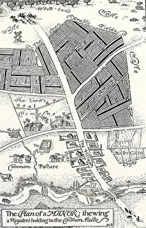 Feudal: Plan of a manor house and common fields
