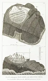 Eddystone: Plan and perspective elevation of the Eddystone rock