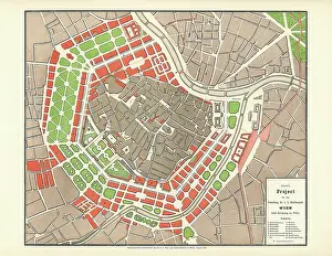 Ringstrasse: Plan for the Ringstrasse by Ludwig Zettl