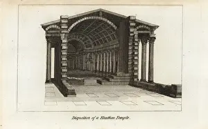 Alcove: Plan and section of an ancient Roman temple