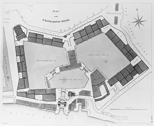 Ins. Of Civil Engineers: A plan of the St. Katharines Docks in London