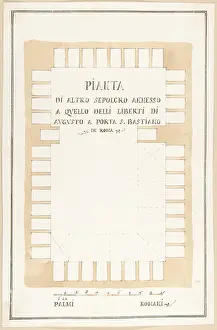 1710s: Plan of a Tomb, Rome, 1710?27, Pen and brown ink