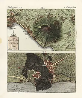 Bertuchs: Plan of the volcano Mt Vesuvius after an eruption