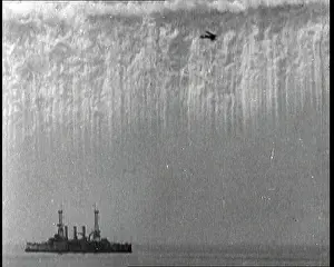 Smokescreen: Plane Dropping Smokescreen Over the Sea