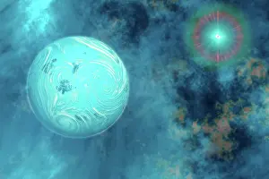 Luminous: A planet forms from surrounding gases and clouds