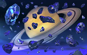Saturn: The planet Saturn with its complex ring systems