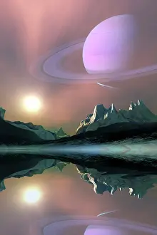 Saturn: The planet Saturn lights up the sky of one of its moons ?