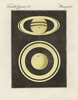Bertuchs: Planet Saturn with its seven rings