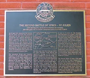Holt’s Battlefields Collection: Plaque to 15th Bn, 48th Can Highlanders, Gas Attack, St Juli