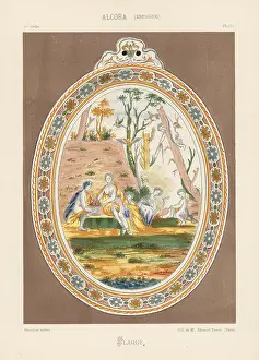 Acolyte: Plaque from Alcora, Spain, 18th century