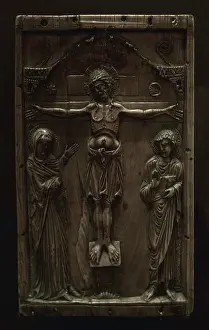 Crucified: Plaque for a binding with the Crucifixion. Byzantium