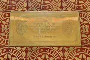 Rolin: Plaque, Chapel, Hospices de Beaune, Beaune, Burgundy, France