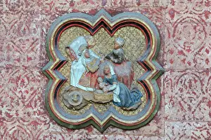 Henencourt: Plaque, choir screen, Amiens Cathedral, Picardy, France