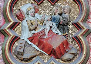 Henencourt: Plaque, choir screen, Amiens Cathedral, Picardy, France