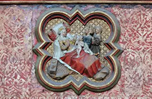 Henencourt: Plaque, choir screen, Amiens Cathedral, Picardy, France