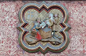Henencourt: Plaque, choir screen, Amiens Cathedral, Picardy, France