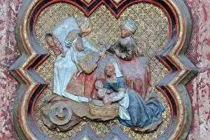 Henencourt: Plaque, choir screen, Amiens Cathedral, Picardy, France