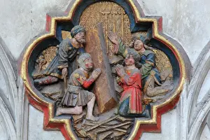 Henencourt: Plaque, choir screen, Amiens Cathedral, Picardy, France