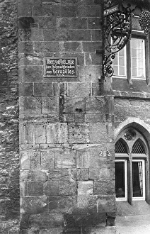 Goslar: A plaque commemorating the Treaty of Versailles, 1929