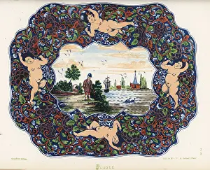 Delft: Plaque from Delft, Netherlands, 18th century