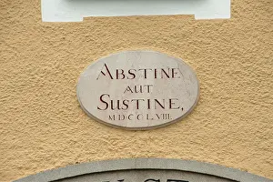 Plaques: Plaque with the inscription abstine aut sustine