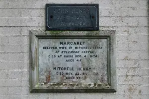 Connemara: Plaque, Mausoleum, Kylemore Abbey, County Galway, Ireland