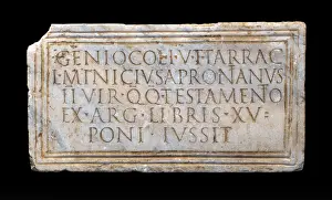 Plaque: Plaque, Museo Arqueologico Nacional, Tarragona, Catalonia, Spain