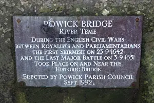 Teme: Plaque on Old Bridge at Powick, Worcestershire