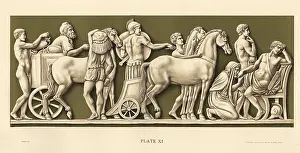 Priam: Plaque showing King Priam of Troy begging