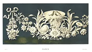 Wedgw: Plaque showing Vitruvian scroll and bird's nest