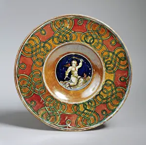 1520: Plate: Cherub fighting a snake