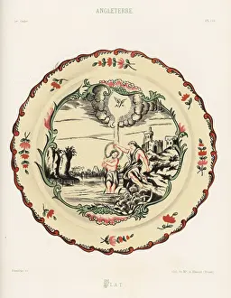 Delftware: Plate from an English pottery, 18th century