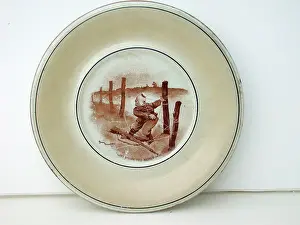 Damn: Plate inscribed Gott strafe this barbed wire, WW1